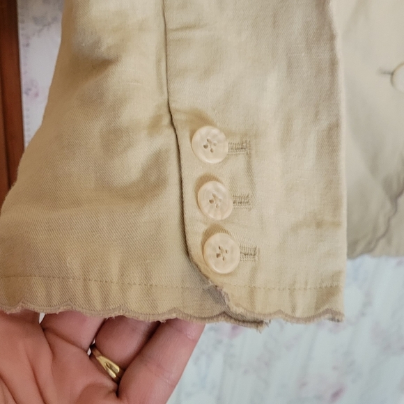 Harold's Size 12 Khaki Unlined Jacket Scalloped Edges - Picture 6 of 6